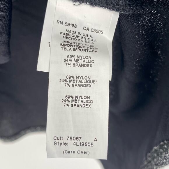 Karen Kane Top Asymmetrical Hem Silver Metallic Black Holiday Date Night XL - Picture 6 of 9